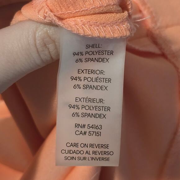 Calvin Klein Womens Size 6 Peach Salmon Pink Pencil Midi Dress Pleated Party - Picture 13 of 16